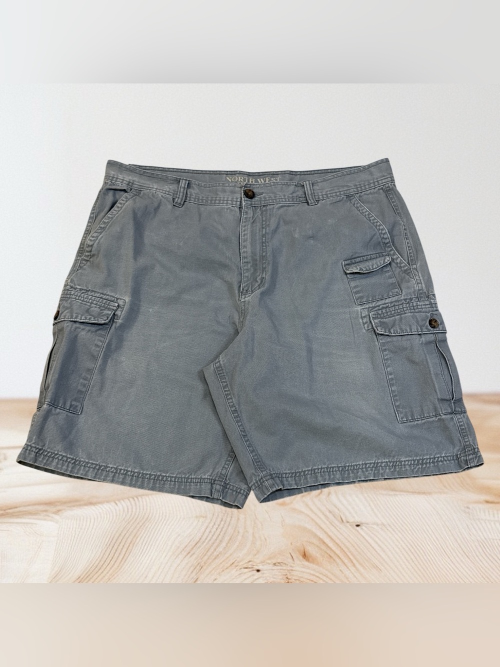 Northwest Territory Men's Cargo Shorts, Gray, Size 40